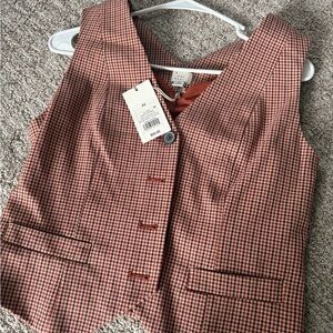a new day brown and Black Checkered Vest